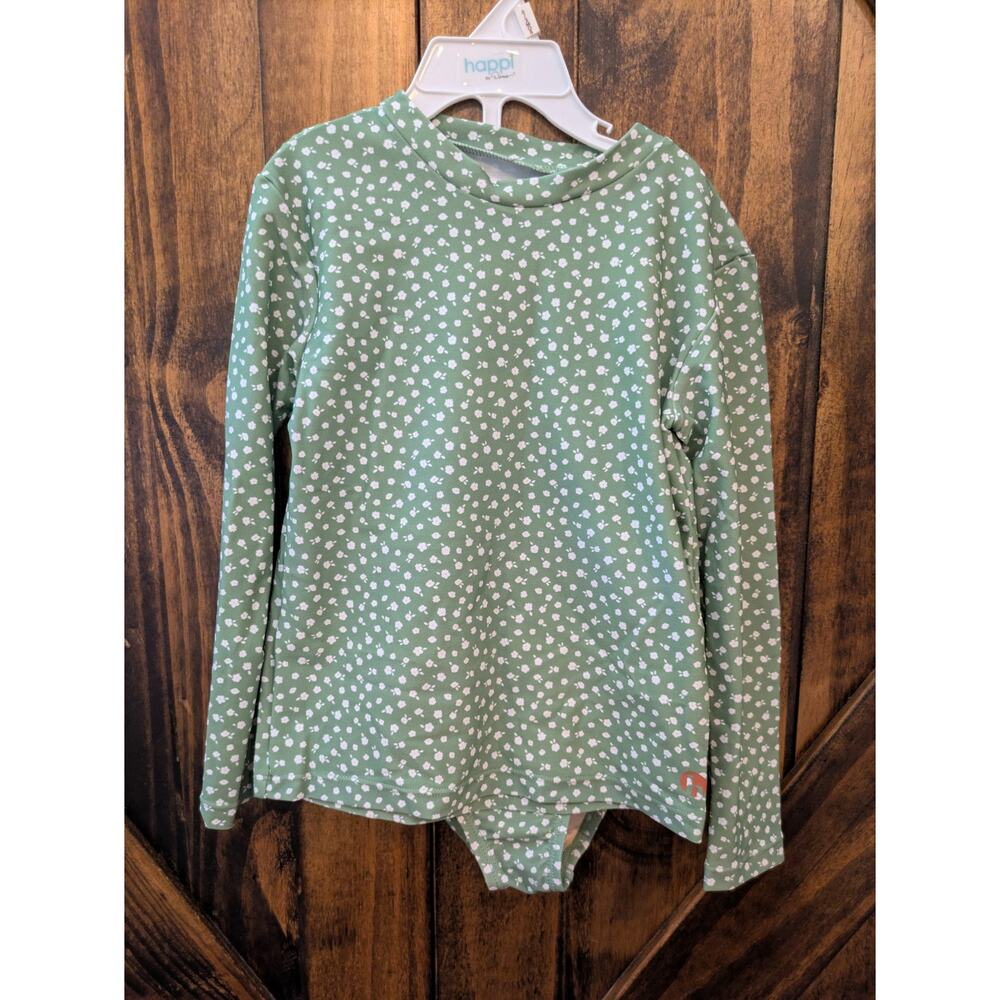 NWT Honey Mark 2-piece Swimsuit Girls Size 4t/5t Long Sleeve Rash Guard